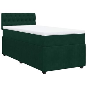 vidaXL Sommier à lattes de lit avec matelas Vert foncé 90x190 cm
