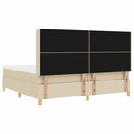 vidaXL Lit à Ressorts avec matelas Crème 200 x 200 cm tissu