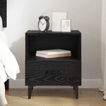 vidaXL Cabinet de chevet avec tiroir Chêne noir 40 x 35 x 47.5 cm