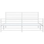 vidaXL Cadre de lit métal sans matelas et pied de lit blanc 183x213 cm