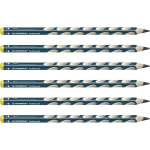 Crayon Ergonomique D'apprentissage EASYgraph Gaucher Mine 3 15 mm HB x 6 STABILO