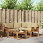 vidaXL Ensemble de canapés d'extérieur 5 Pièces Naturel et Beige