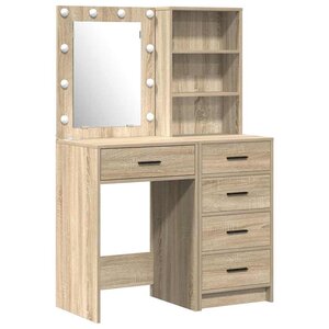 vidaXL Table de Toilette avec tiroir 2 Pièces Marron 50 x 41 x 135 cm