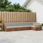 vidaXL Ensemble de canapés d'extérieur 6 Pièces Naturel et gris clair
