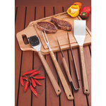 Pince pour plancha barbecue - 370 mm - tramontina churrasco -  - bois et inox 370