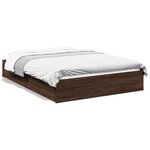 vidaXL Cadre de lit avec tiroirs sans matelas chêne marron 120x190 cm