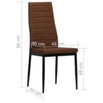 Vidaxl chaises de salle à manger 4 pièces marron tissu