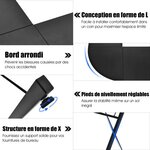 Bureau d'ordinateur en forme de L détachable à angle réversible 150x150x76cm noir 20_0004835