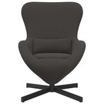 vidaXL Fauteuil œuf Gris foncé 63 x 73 x 90 cm tissu