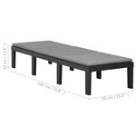 Vidaxl chaise longue avec coussin plastique anthracite