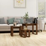 vidaXL Tables gigognes 3 Pièces Chêne marron Bois d'ingénierie