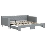 vidaXL Lit de jour avec lit gigogne gris clair 90x190 cm tissu