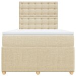 vidaXL Sommier à lattes de lit avec matelas Crème 120x200 cm Tissu