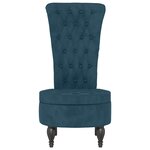 vidaXL Chaise à dossier haut bleu velours conception de bouton