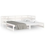 vidaXL Lit coulissant sans matelas blanc 2x(80x200)cm