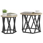 vidaXL Table d'appoint 2 Pièces Chêne Sonoma Bois d'ingénierie et acier