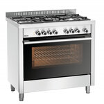 Cuisinière à gaz à 5 feux avec four électrique - 11 3 kw - bartscher -  - fonte 900x600x900mm