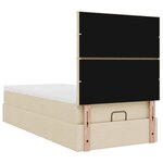 vidaXL Lit ottoman avec matelas crème 100x200 cm tissu