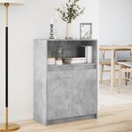 vidaXL Buffet avec LED gris béton 72x34x100 cm bois d'ingénierie