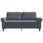 vidaXL Canapé à 2 places Gris foncé 140 cm Velours