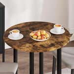 vidaXL Plateau de table Chêne fumé 70 x 70 x 1 5 cm Bois d'ingénierie