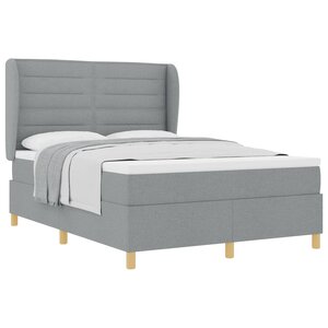 vidaXL Lit à ressorts avec tête de lit Gris clair 200 x 140 cm tissu