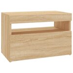 vidaXL Meuble TV avec lumières LED chêne sonoma 60x35x40 cm