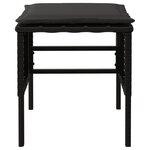 vidaXL Repose-pieds de jardin et coussins lot de 4 Noir Résine tressée