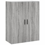 vidaXL Buffet haut Sonoma gris 69 5x34x180 cm Bois d'ingénierie