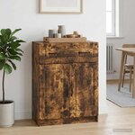 vidaXL Buffet Chêne fumé 66 x 34 5 x 87 cm Bois d'ingénierie