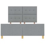 vidaXL Cadre de lit avec tête de lit Gris clair 140 x 190 cm tissu