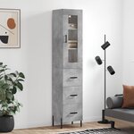 vidaXL Buffet haut Gris béton 34 5x34x180 cm Bois d'ingénierie