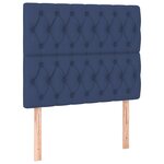 vidaXL Sommier à lattes de lit et matelas et LED Bleu 100x200 cm Tissu
