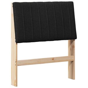 vidaXL Tête de lit capitonnée Noir 80 cm Pin massif