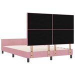 vidaXL Lit à ressorts avec tête de lit Rose 160 x 200 cm Velours