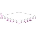vidaXL Dessus de table carré 60x60x2 5 cm Bois chêne massif non traité