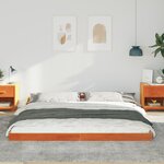vidaXL Cadre de lit Marron cire 200 x 210 cm Bois massif en pin