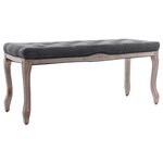 Banc banquette lin bois solide 110 x 38 x 48 cm gris foncé 02_0021225