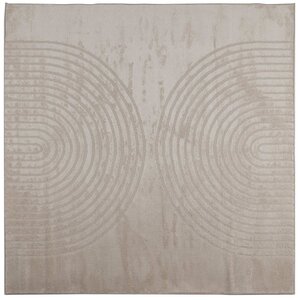vidaXL Tapis de surface Carré HUARTE Beige 200 x 200 cm Polyester