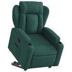 vidaXL Fauteuil inclinable vert foncé tissu