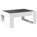 vidaXL Table basse avec LED infini blanc 70x53x30 cm