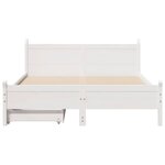 vidaXL Cadre de lit sans matelas blanc 135x190 cm bois de pin massif