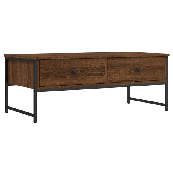 vidaXL Table basse chêne marron 101x49x39 5 cm bois d'ingénierie