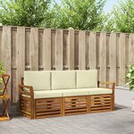 vidaXL Ensembles de canapés avec coussin 3 Pièces Naturel et Crème