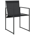 vidaXL Ensemble à manger de jardin 9 Pièces noir textilène