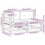 vidaXL Canapé de jardin avec coussins 2 places bois massif douglas