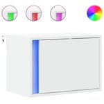 vidaXL Table de chevet murale avec lumières LED blanc