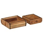 vidaXL Plateau 2 Pièces Marron 29 x 31 x 10 cm Bois Recyclé Solide