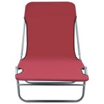 vidaXL Chaises longues pliables 2 Pièces Acier et tissu Rouge