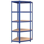 vidaXL Étagères à 5 niveaux 3 Pièces Bleu Acier et bois d'ingénierie